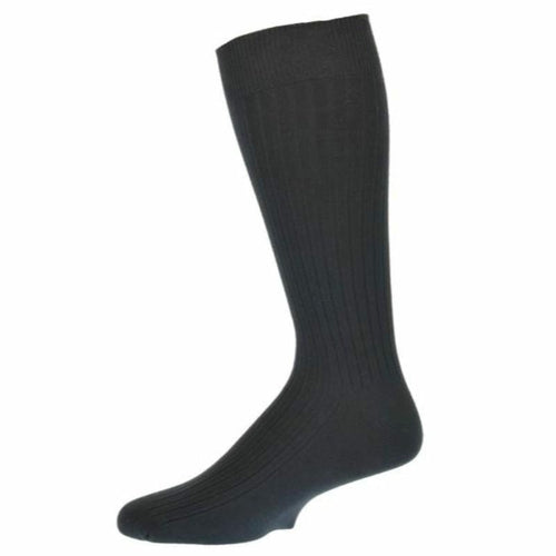 Men's Fine Ribbed Colorful Combed Cotton Crew Socks - Great for