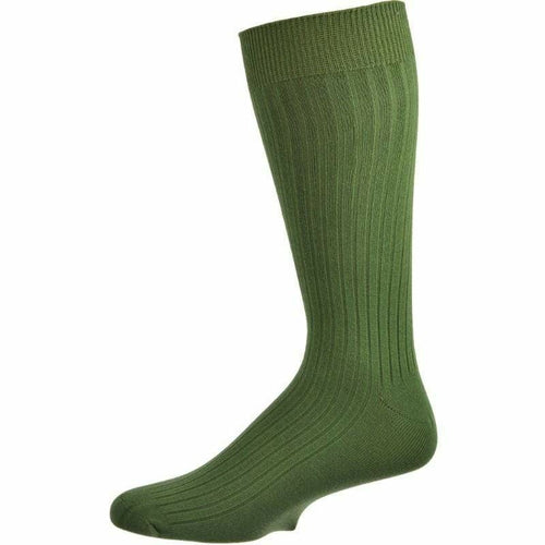 Men's Fine Ribbed Colorful Combed Cotton Crew Socks - Great for