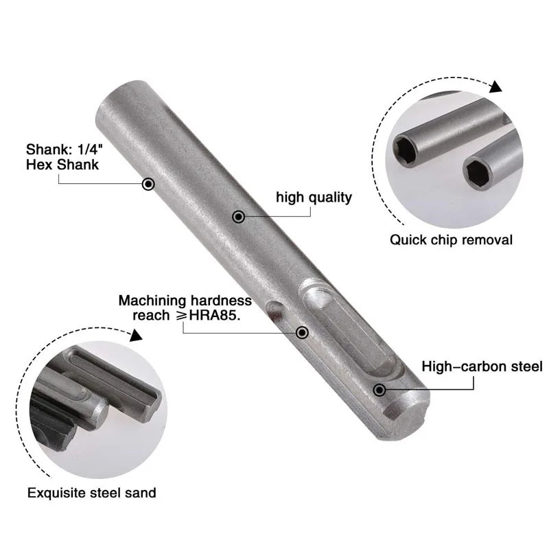 Clearance_Electric Hammer Adapter Power Drill Screwdriver Converter SDS Plus Convert to 1/4 Hex Shank Magnetic Socket Nut Impact