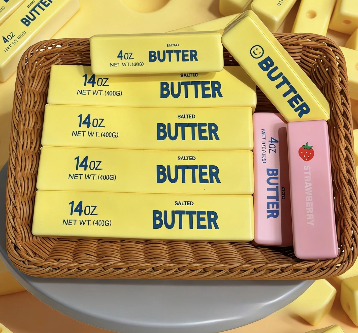23cm Soft Slow Rebound Butter Stick Squeezing Toy Realistic Butter Sticks Decompression Fidget Toys Gold Squeeze Toy for Adults