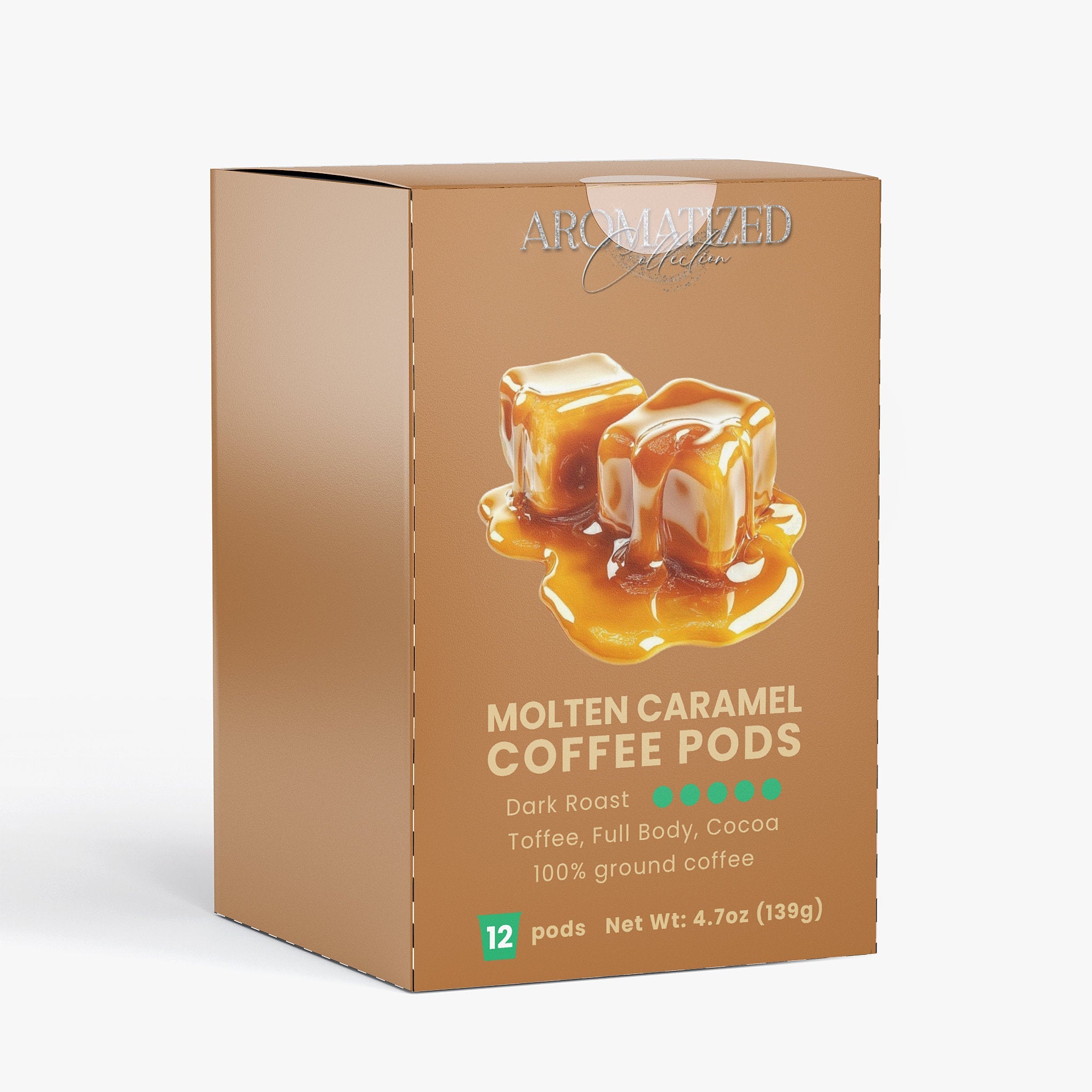 Molten Caramel Coffee Pods (Dark Roast) Toffee, Full Body, Cocoa - Cart2u.ro