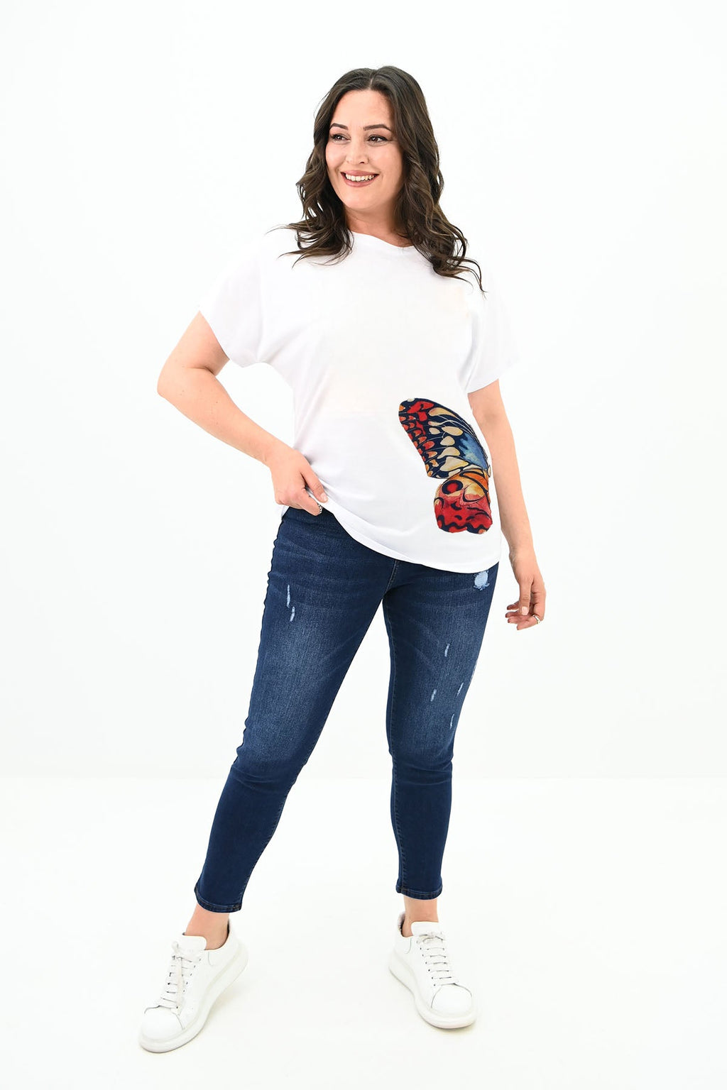 Tricou dama marimi mari butterfly 1779-24 BIGsize