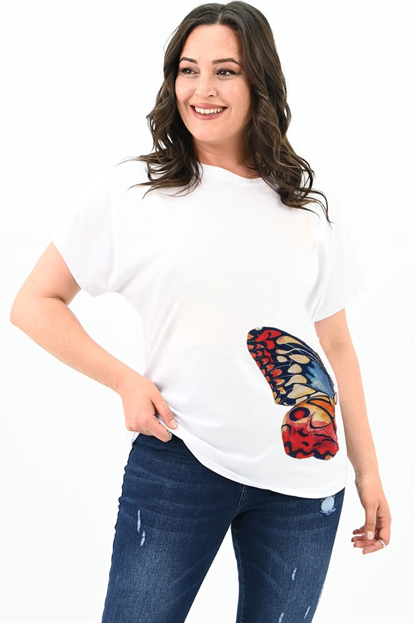 Tricou dama marimi mari butterfly 1779-24 BIGsize
