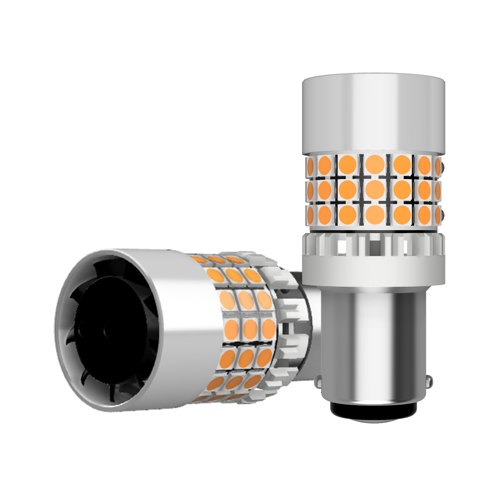 Set 2 x bec LED BA15S PY21W LUSMAR™ Galben 7000 lm Canbus - fara eroare LEDUL.ro