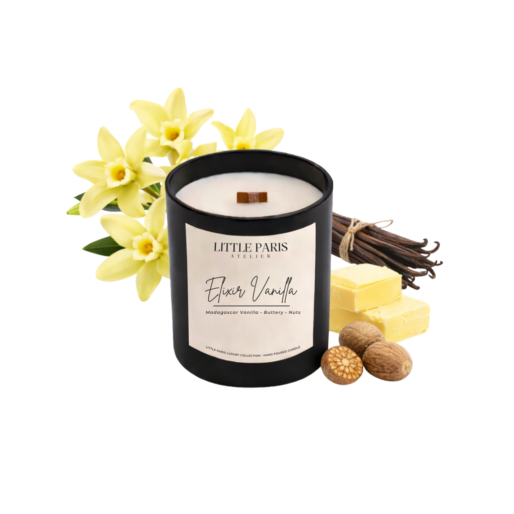 Lumânare parfumată Elixir Vanilla - Vanilie de Madagascar • Nucşoara • Unt Little Paris Atelier