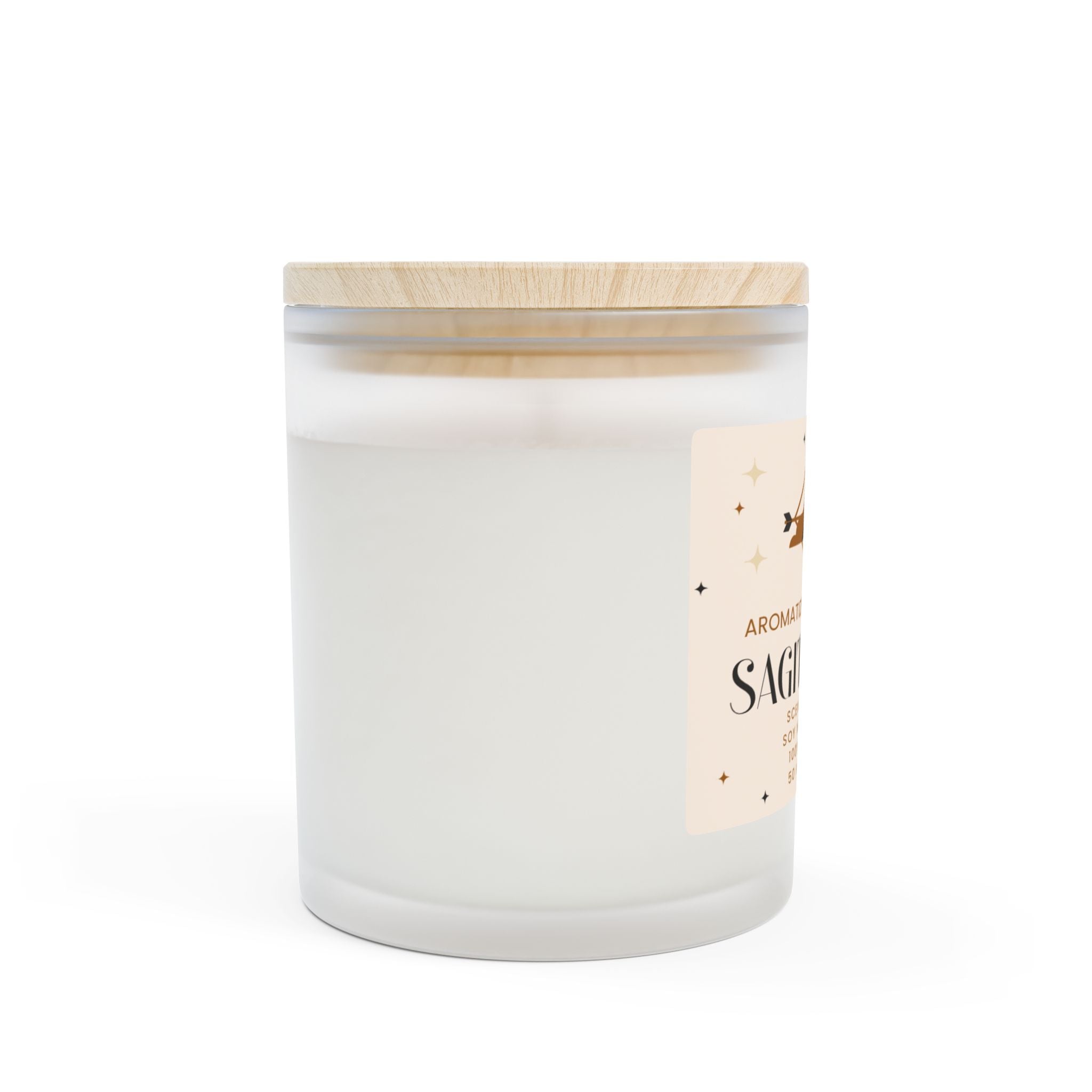 Sagittarius Vanilla Scented Candle, 11oz Frosted Glass || Zodiac