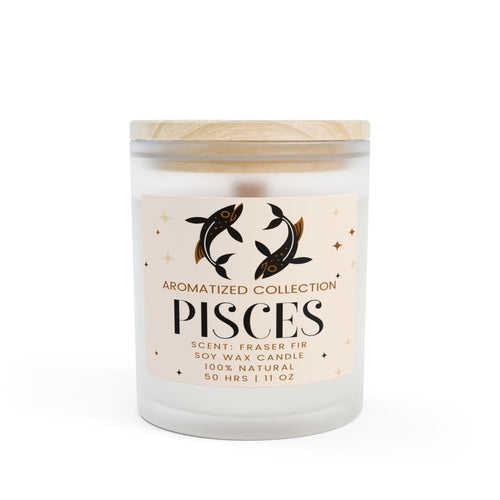 Pisces Fraser Fir Zodiac Candle, Aromatherapy Gift, Birthday Candle, - Cart2u.ro