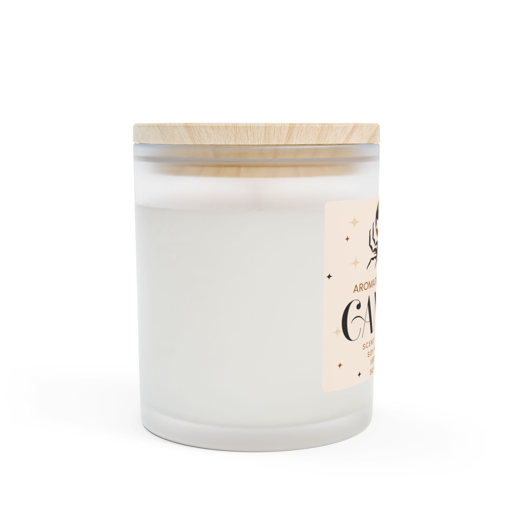 Cancer Sea Minerals Zodiac Candle - 11oz Frosted Glass Aromatherapy - Cart2u.ro