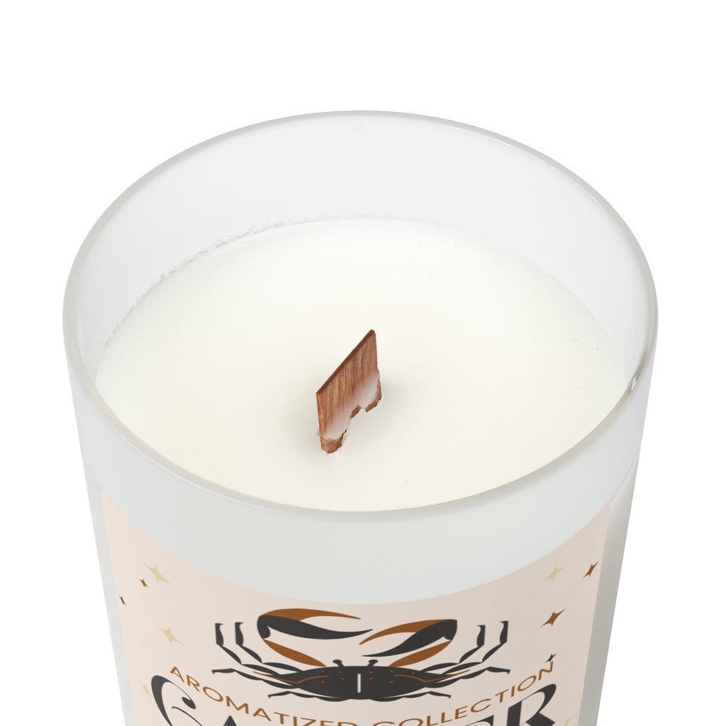 Cancer Sea Minerals Zodiac Candle - 11oz Frosted Glass Aromatherapy - Cart2u.ro