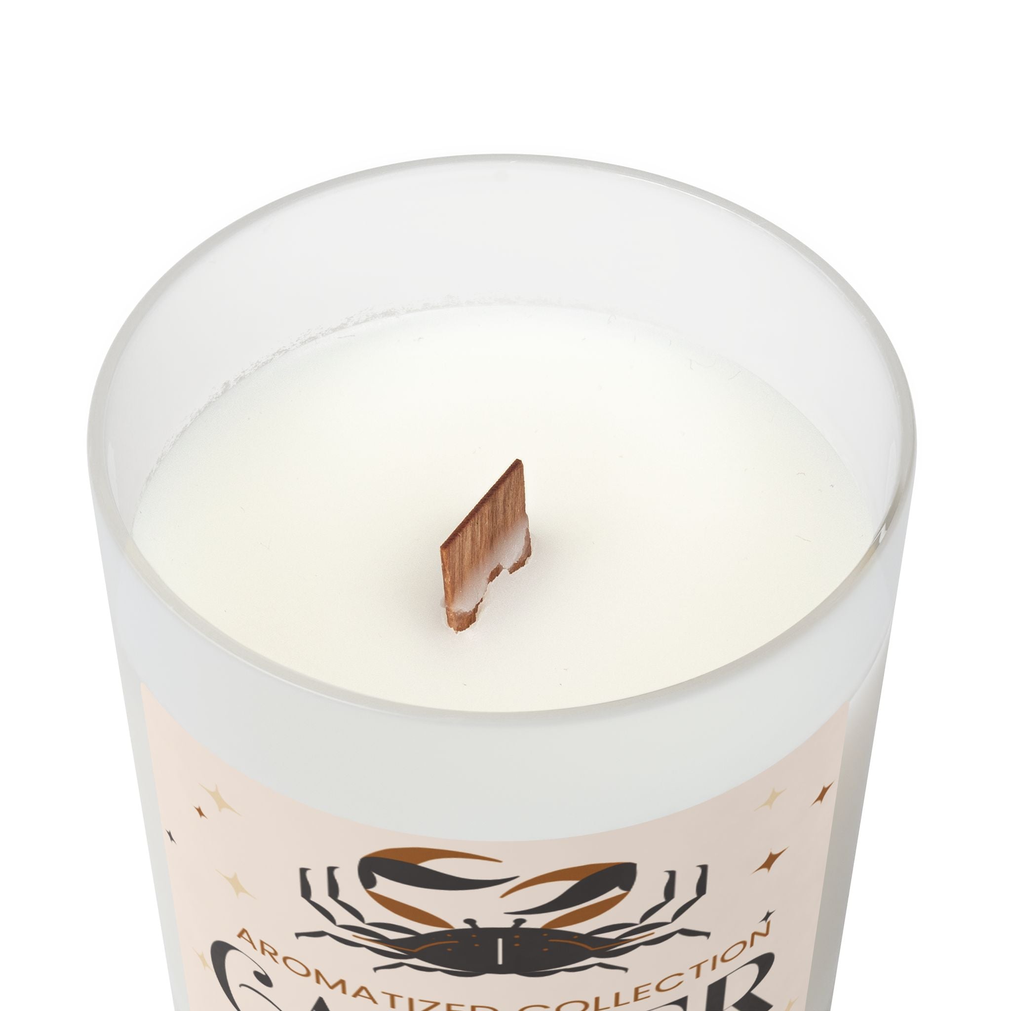 Cancer Sea Minerals Zodiac Candle - 11oz Frosted Glass Aromatherapy - Cart2u.ro