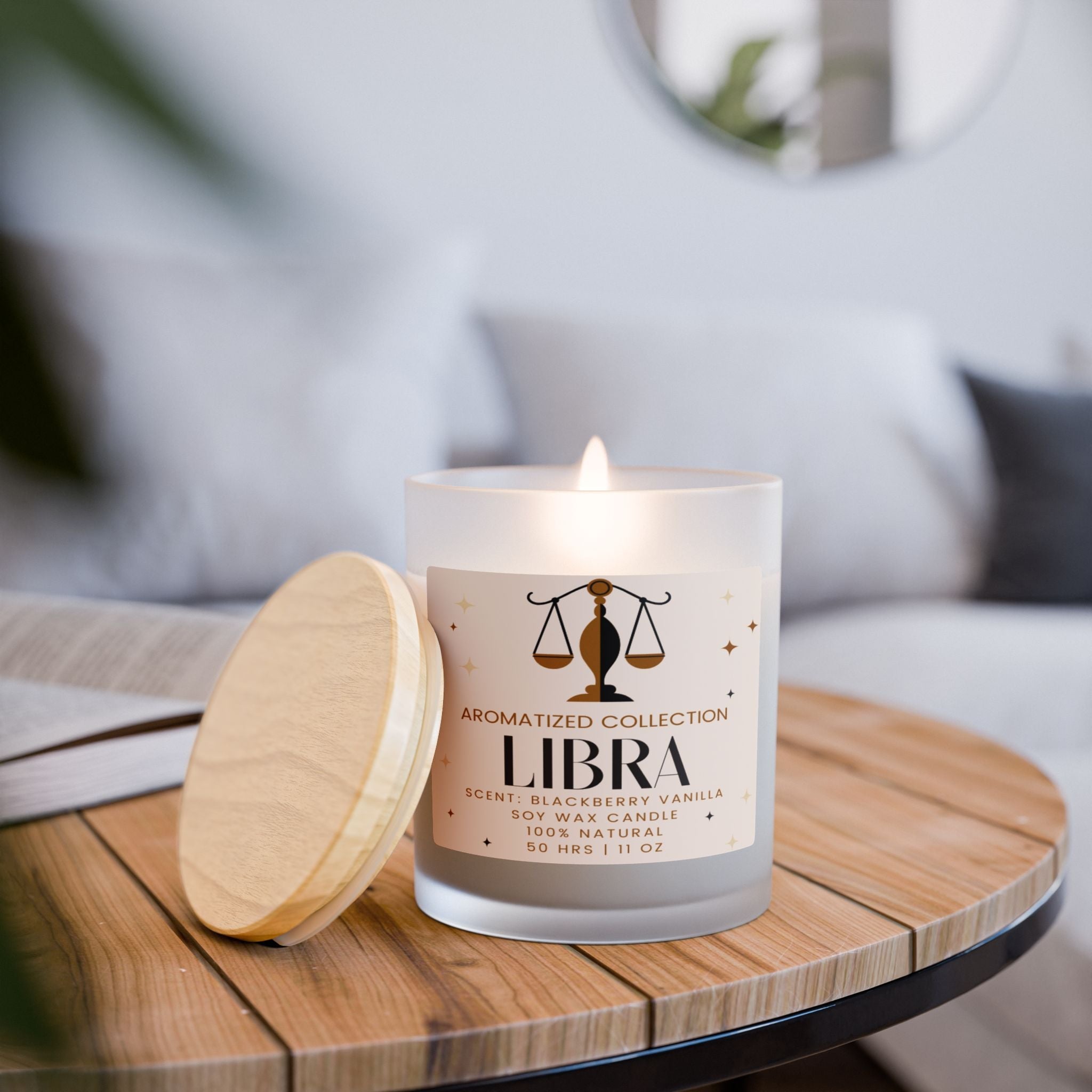 Libra Blackberry Vanilla Aromatherapy Candle, Natural Soy Wax, Home - Cart2u.ro