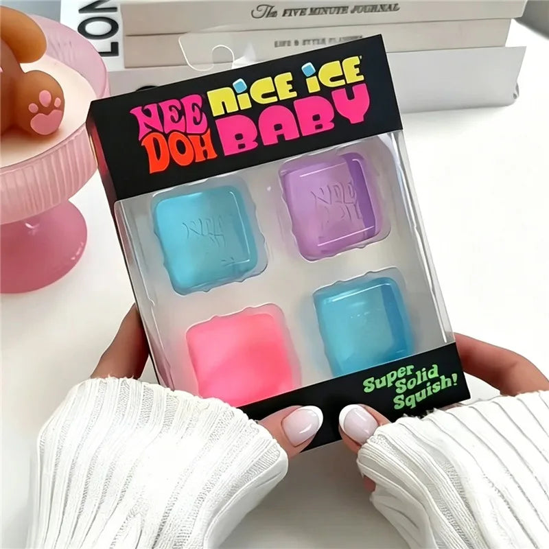 Schylling Needoh Halloween Teenie Mini Ice Cube 4Pack Fidger Sensory Toy Maltose Slow Rebound Anxiety Relief Squeeze Stress Ball