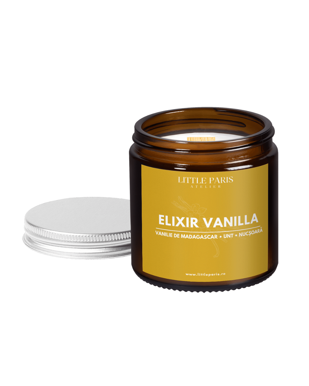 Lumânare parfumată Elixir Vanilla Amber - Vanilie de Madagascar • Nucşoara • Unt Little Paris Atelier