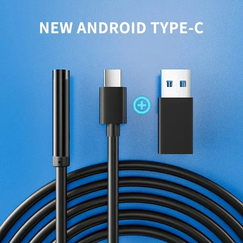 5.5/7.0MM TYPE-C Endoscope Camera  6 LEDs Adjustable USB OTG Android Flexible Inspection Borescope Cameras for Phone PC cart2u.ro