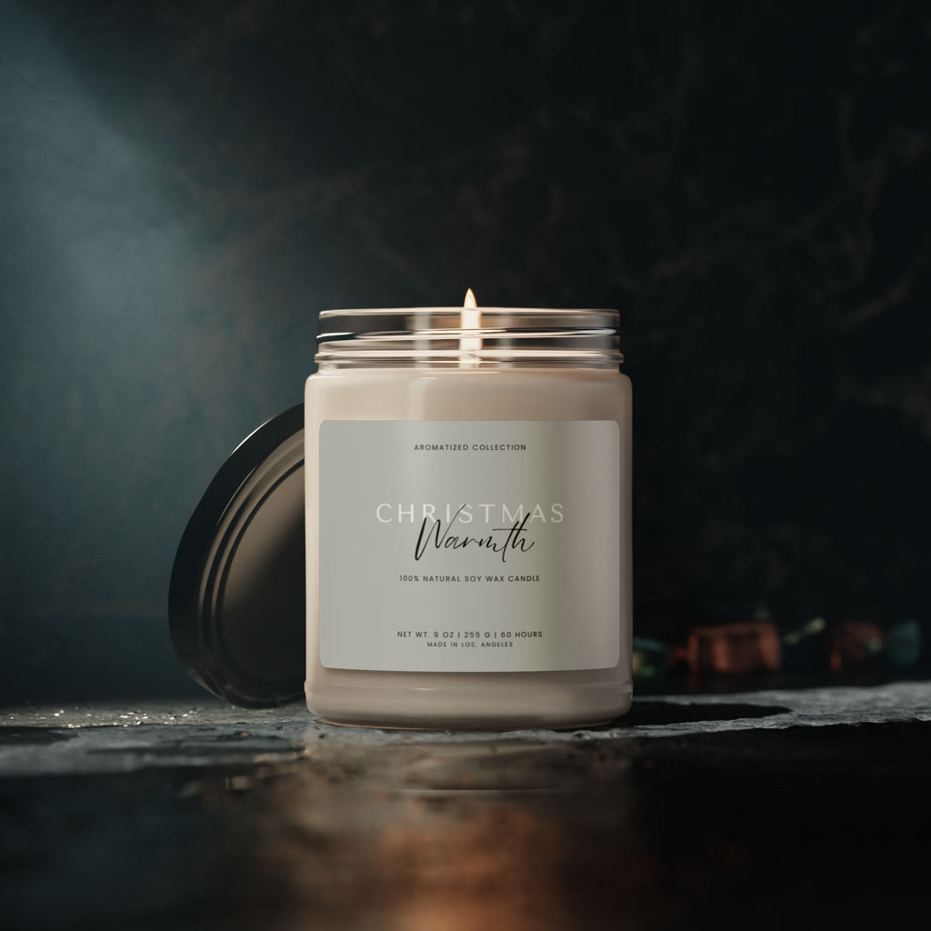 Christmas Warmth Scented Soy Candle, Holiday Home Decor, Aromatherapy - Cart2u.ro