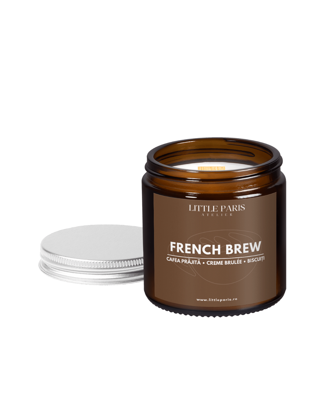 Lumânare parfumată Amber - French brew - Cafea prajită • Creme brulée • Biscuiţi Little Paris Atelier