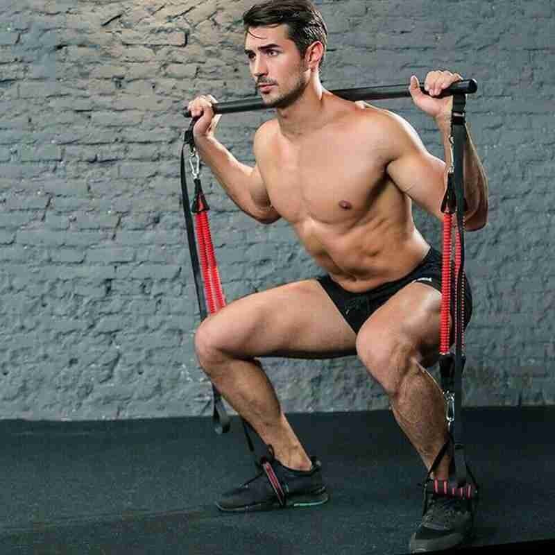 Pilates Bar Kit With Resistance Bands Portable Home Gym Workout