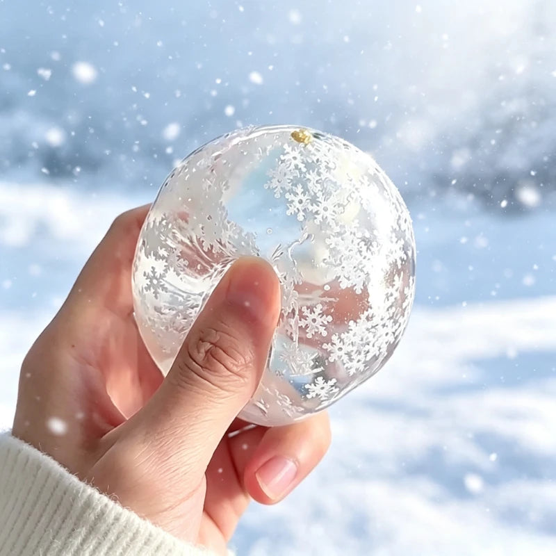 Squishy Winter Snow Maltose Ball Soft Fidget Sensory Toy for ADHD Autism Slow Rebound Squeeze Toy for Adults Christmas Gift