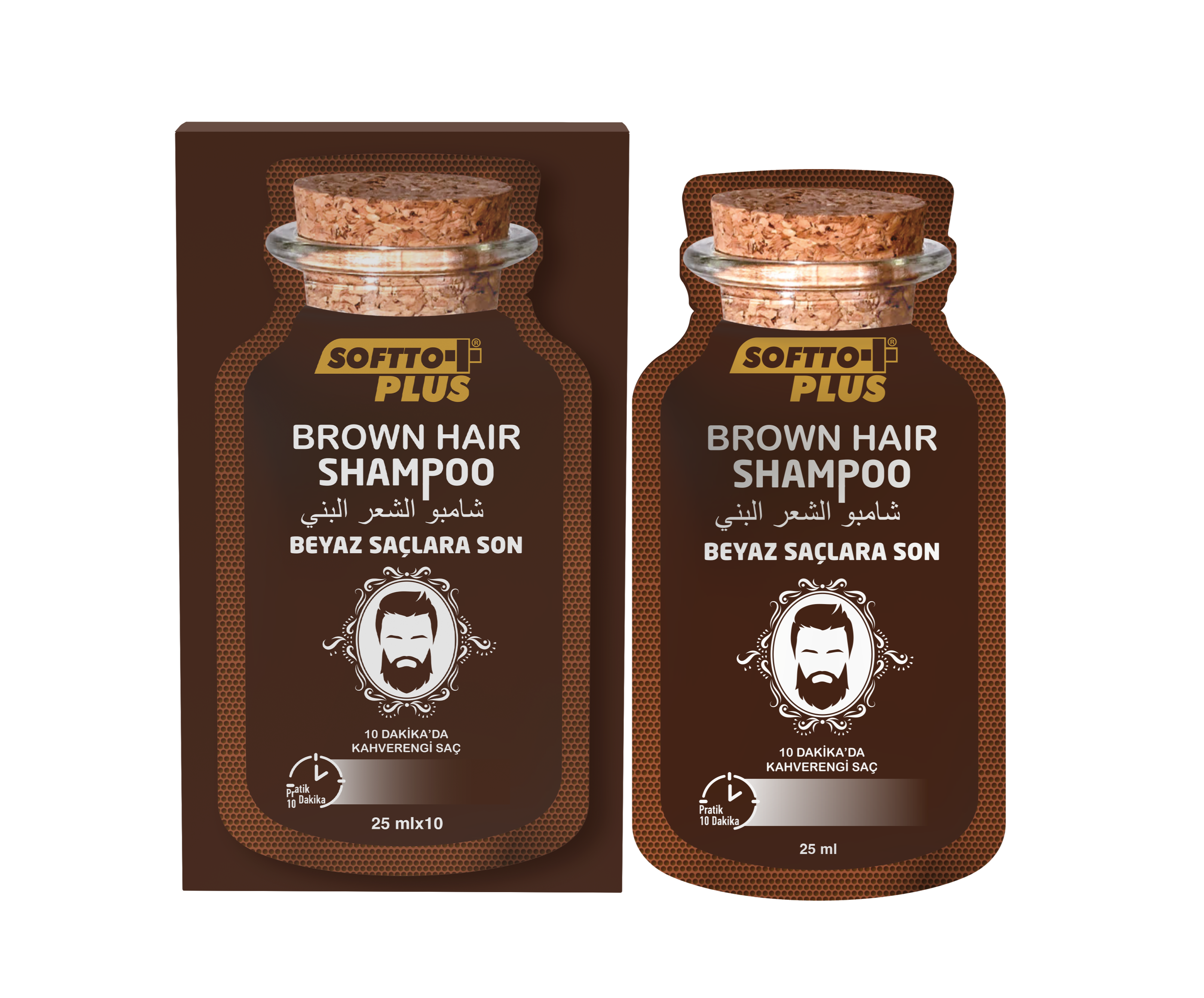 Șampon Colorant Castaniu Închis - 10x25ml CRABLAND