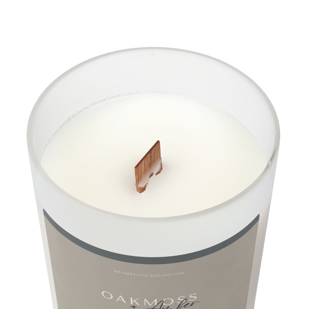 Oakmoss & Amber Scented Candle, 11oz Frosted Glass || Zodiac Decor, - Cart2u.ro