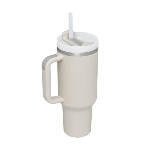 40 Oz Tumbler With Handle Straw Insulated, Stainless Steel Spill Proof - Cart2u.ro
