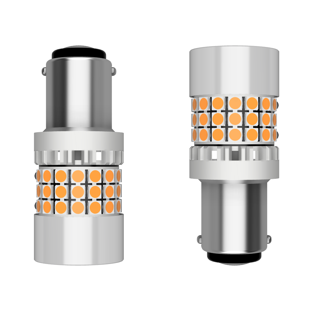Set 2 x bec LED BA15S PY21W LUSMAR™ Galben 7000 lm Canbus - fara eroare LEDUL.ro