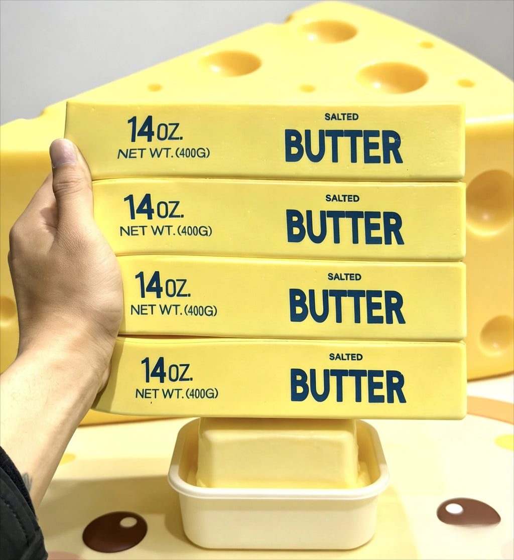 23cm Soft Slow Rebound Butter Stick Squeezing Toy Realistic Butter Sticks Decompression Fidget Toys Gold Squeeze Toy for Adults