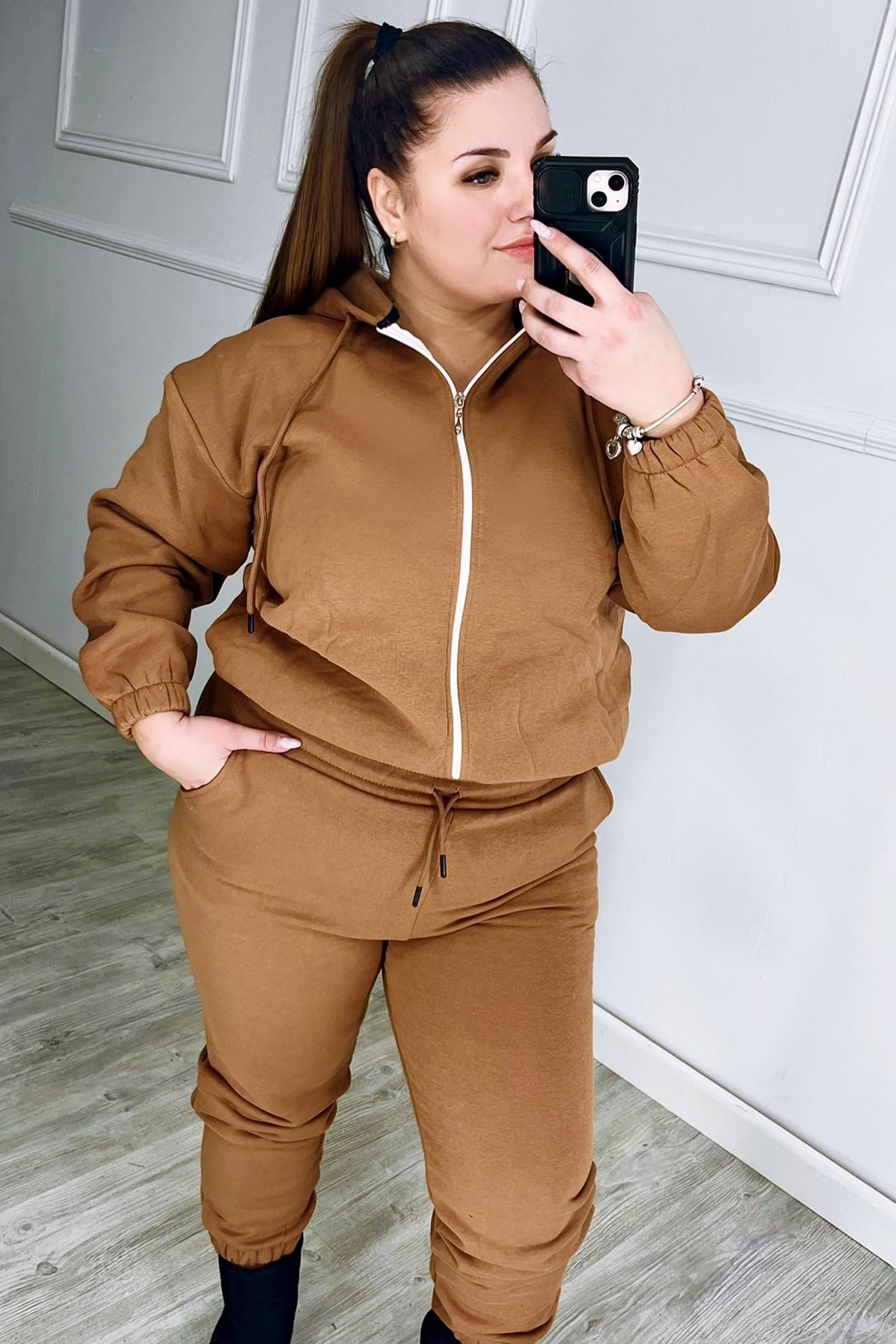 Trening dama marimi mari vatuit fermoar alb 3557-23 BIGsize