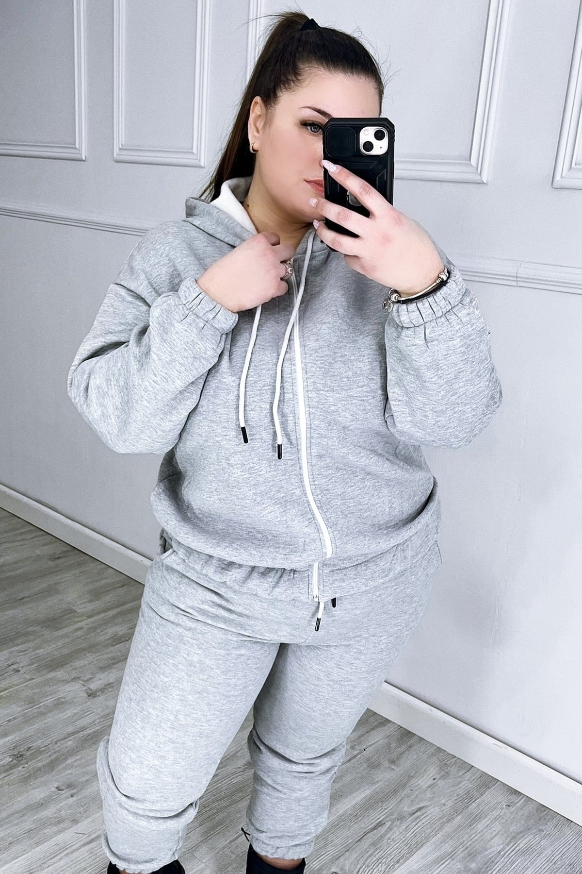 Trening dama marimi mari vatuit fermoar alb 3557-23 BIGsize