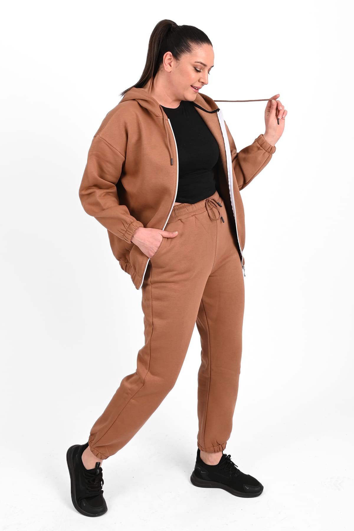 Trening dama marimi mari vatuit fermoar alb 3557-23 BIGsize