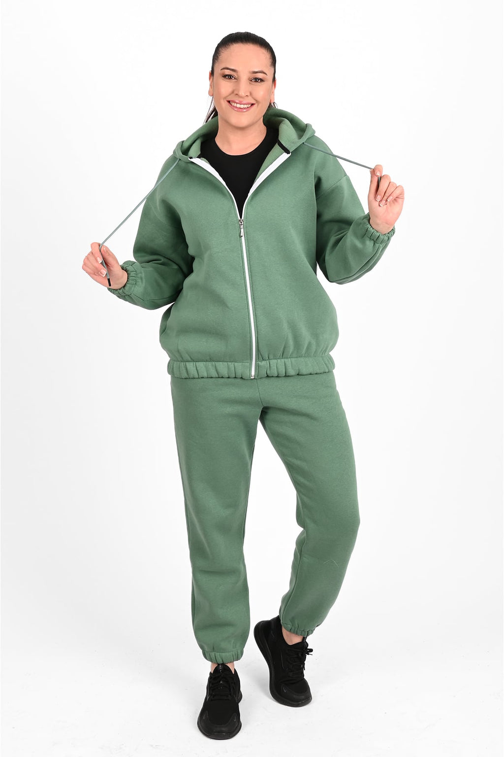 Trening dama marimi mari vatuit fermoar alb 3557-23 BIGsize