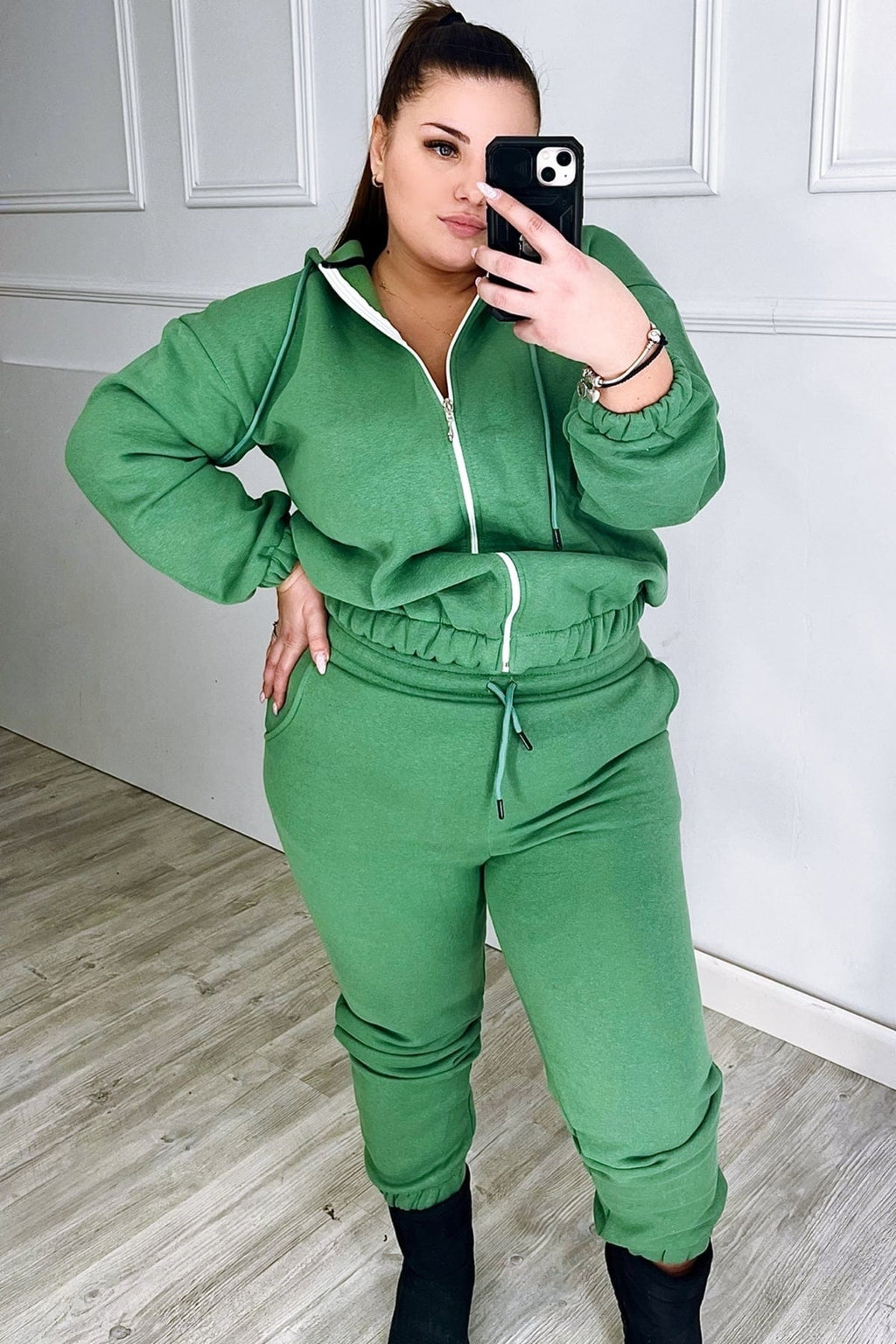 Trening dama marimi mari vatuit fermoar alb 3557-23 BIGsize