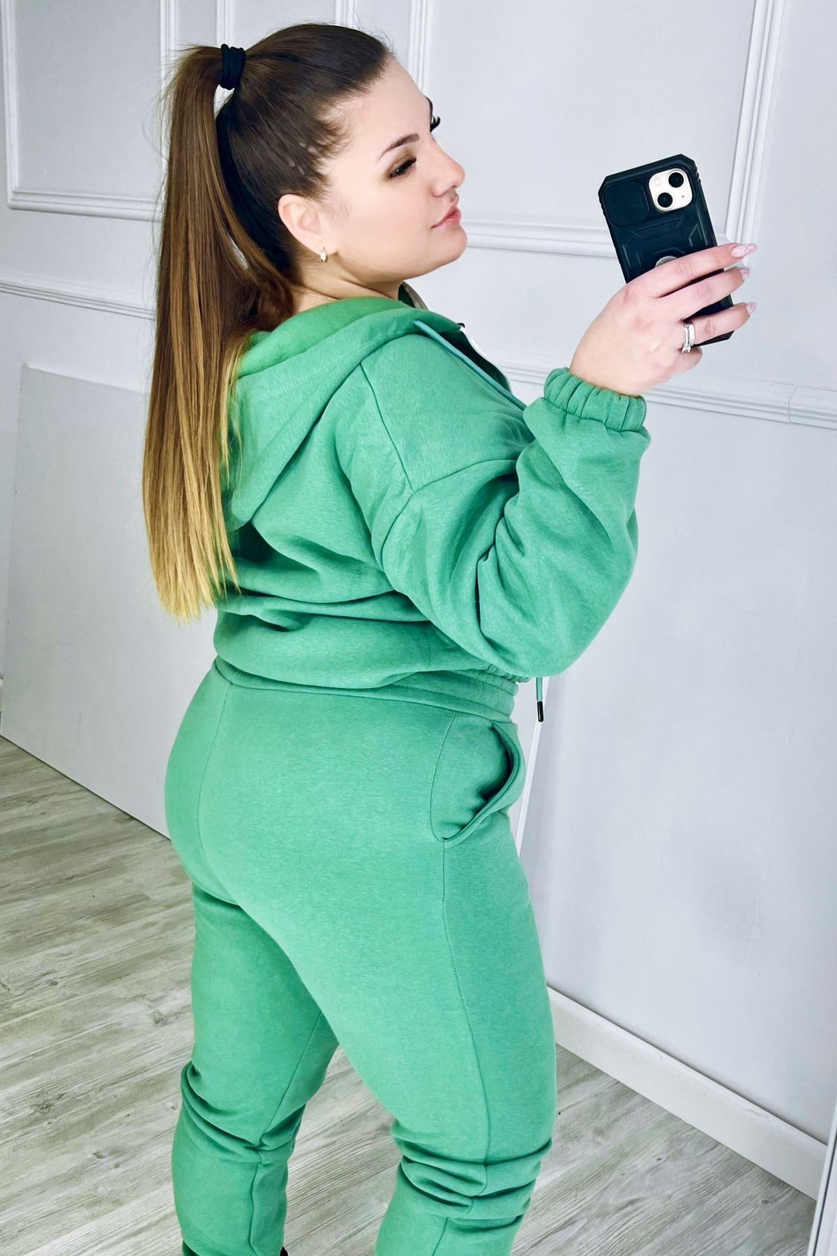 Trening dama marimi mari vatuit fermoar alb 3557-23 BIGsize