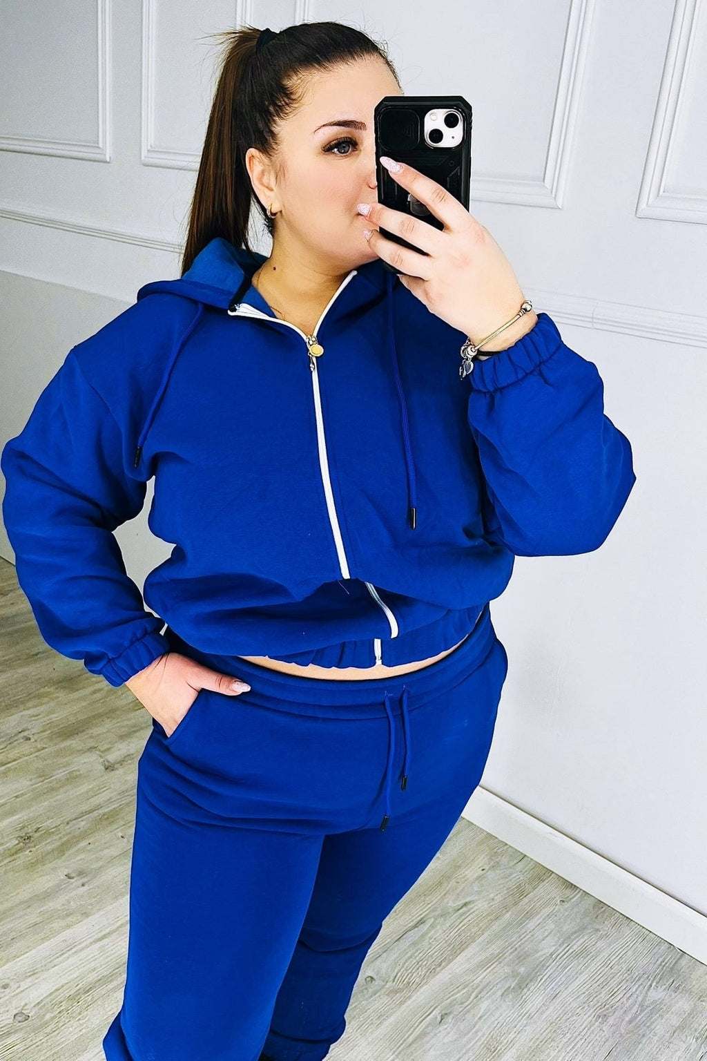 Trening dama marimi mari vatuit fermoar alb 3557-23 BIGsize