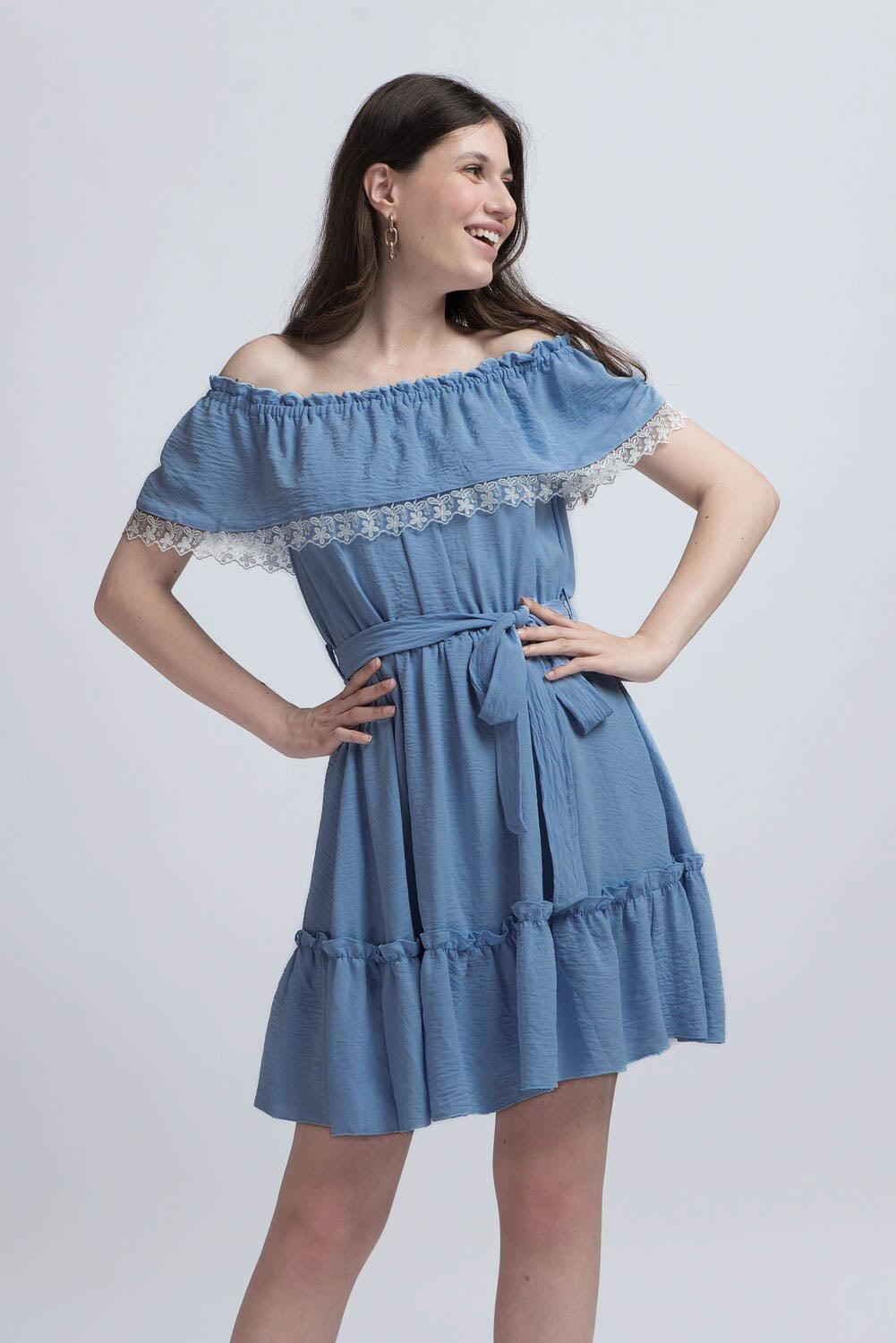 Rochie Scurtă cu Inserții din Dantelă Sissel