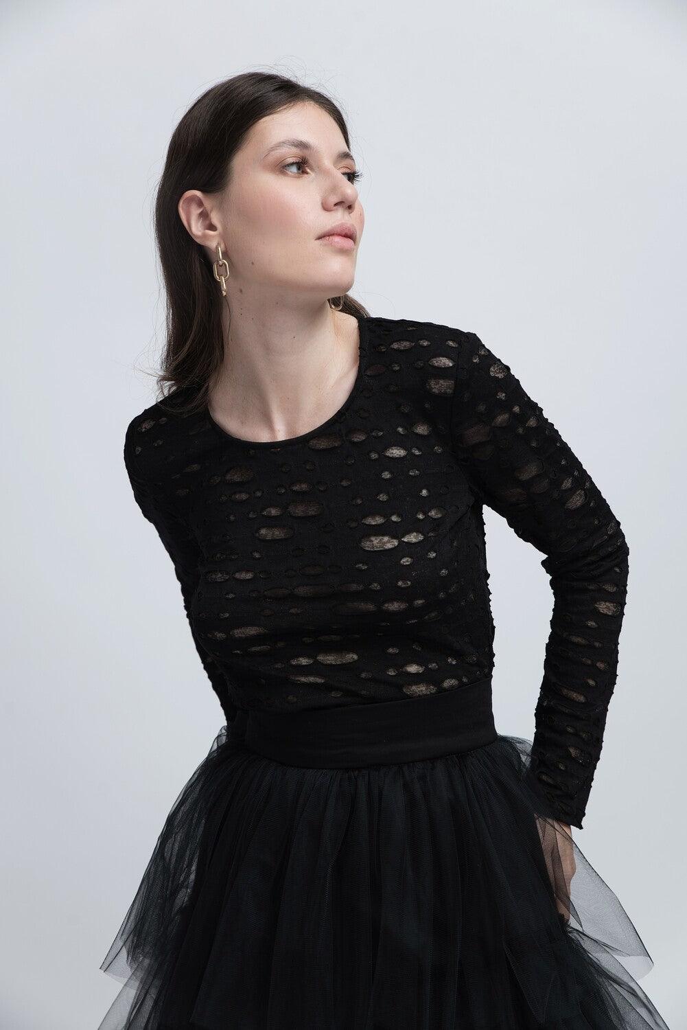 Bluză cu Model Perforat Sissel