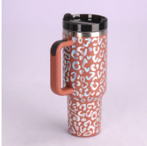 40 Oz Tumbler With Handle Straw Insulated, Stainless Steel Spill Proof - Cart2u.ro