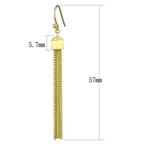 3W1207 - Cercei din alamă aurie cu cristal de cea mai bună calitate, transparent
