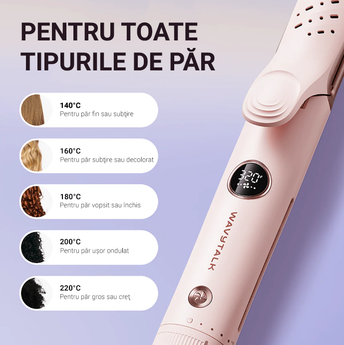 Aparat de ondulat și îndreptat Whirlwind Pro Wavytalk Aura Beauty