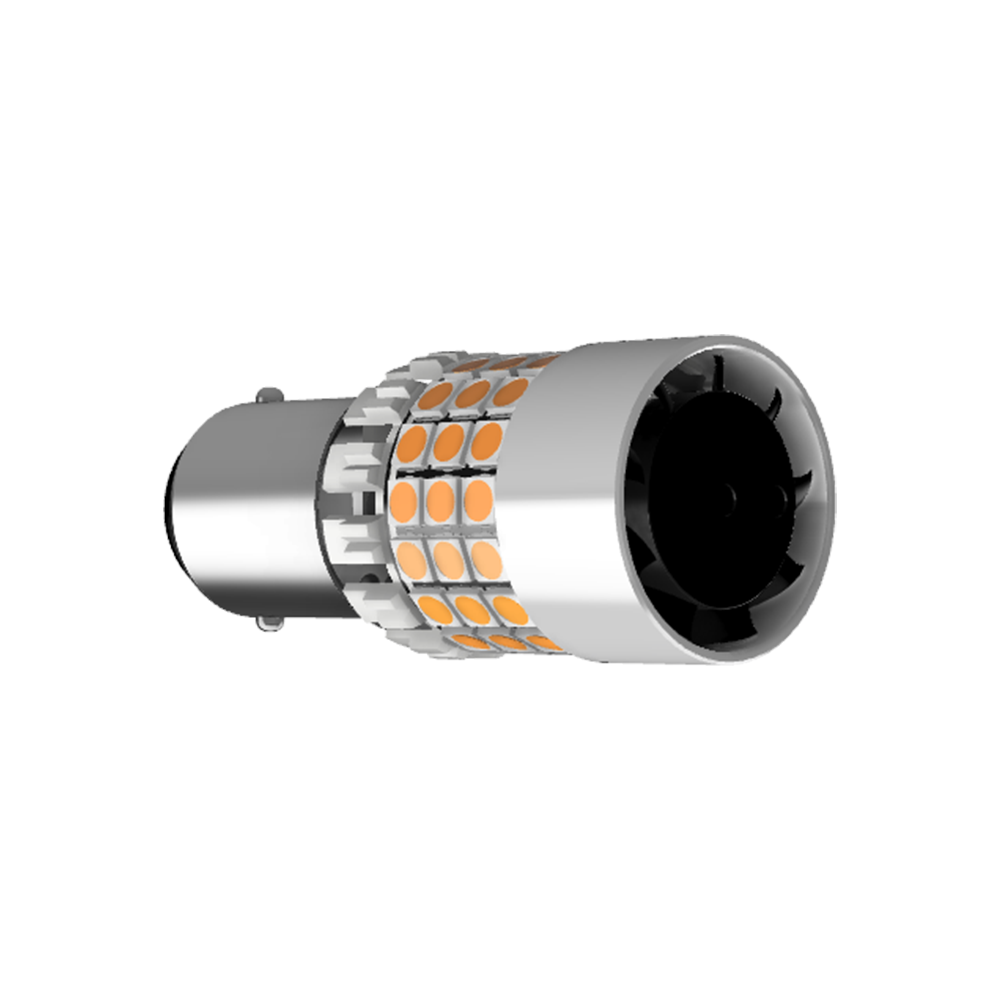Set 2 x bec LED BA15S PY21W LUSMAR™ Galben 7000 lm Canbus - fara eroare LEDUL.ro