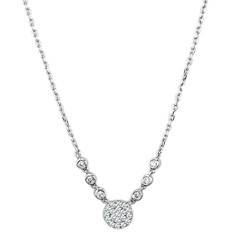 3W417 - Colier din alamă placată cu rodiu, cu zirconiu cubic de calitate AAA, transparent