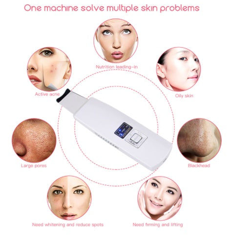 Ultrasonic Skin Scrubber Face Cleanser Blackhead Acne Removal Facial - Cart2u.ro