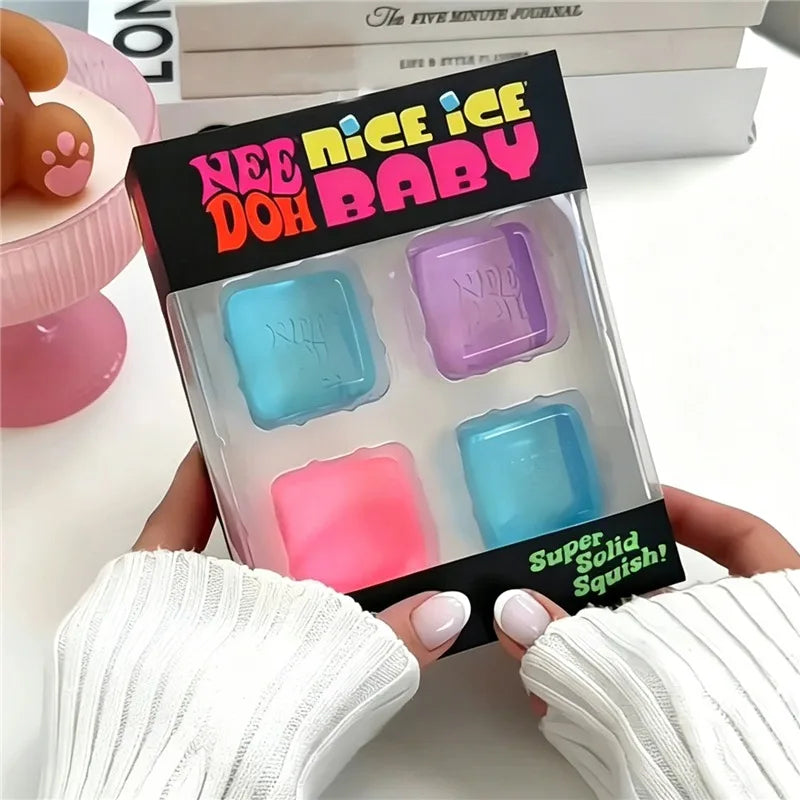 Schylling Needoh Halloween Teenie Mini Ice Cube 4Pack Fidger Sensory Toy Maltose Slow Rebound Anxiety Relief Squeeze Stress Ball