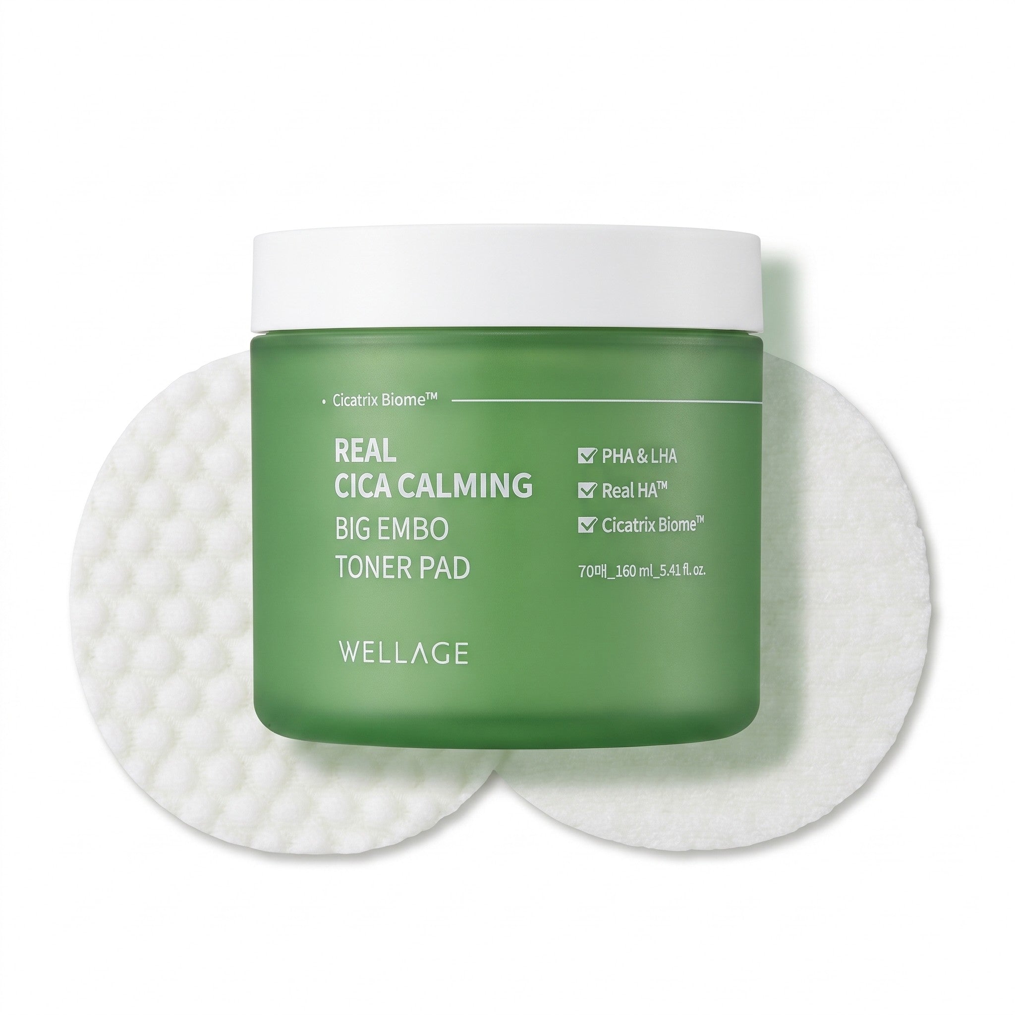 WELLAGE Real Cica Calming Big Embo Toner Pad 70Pads