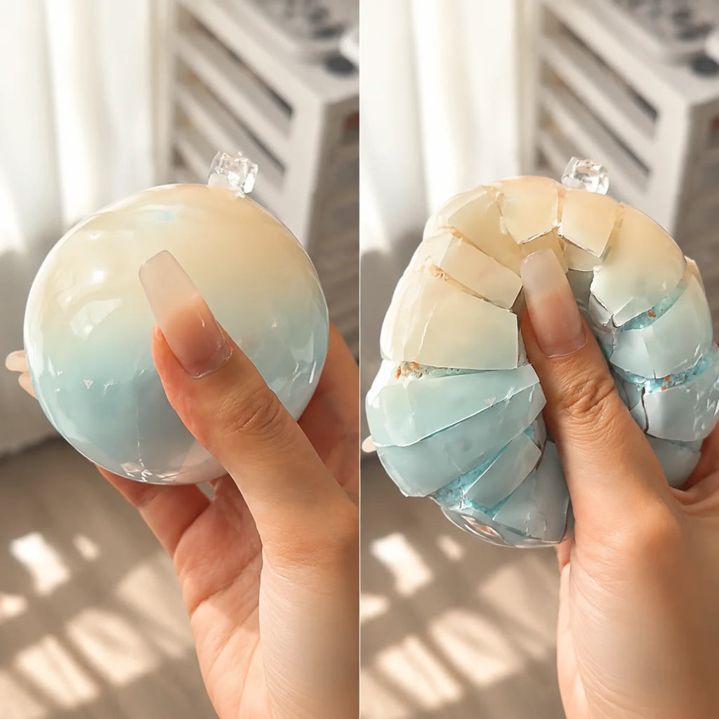 Vaseline Cracking Wax Ball Fidget Toy Handmade Cantaloupe Chocolate Squeeze Ball ASMR Sensory Stress Relief Decompression Gift