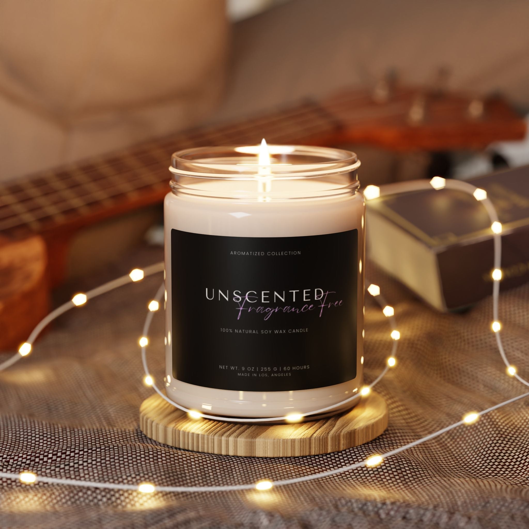 Unscented Soy Candle, Handcrafted Candle, Natural Home Fragrance,