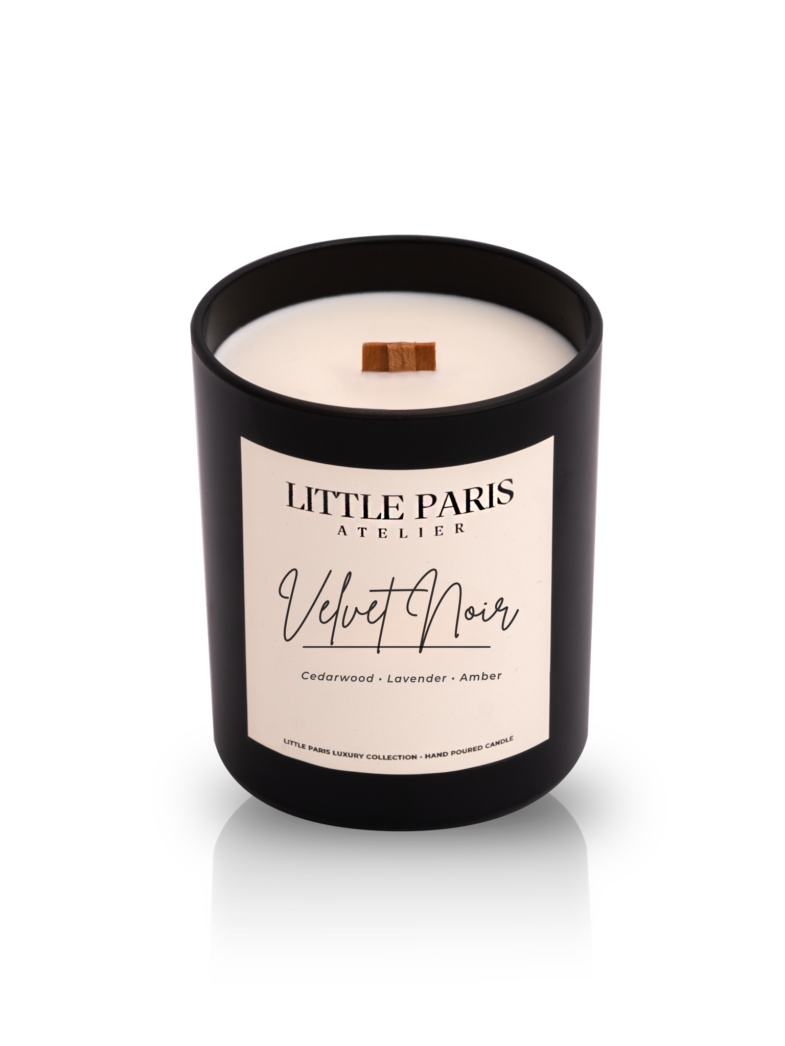 Lumânare parfumată Velvet Noir - Cedru • Lavandă • Ambră Little Paris Atelier