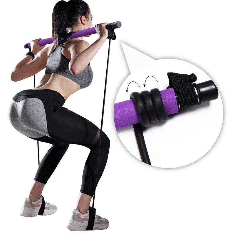 Fitness Yoga Pilates Bar Portable Gym Accessories Sport Elastic - Cart2u.ro