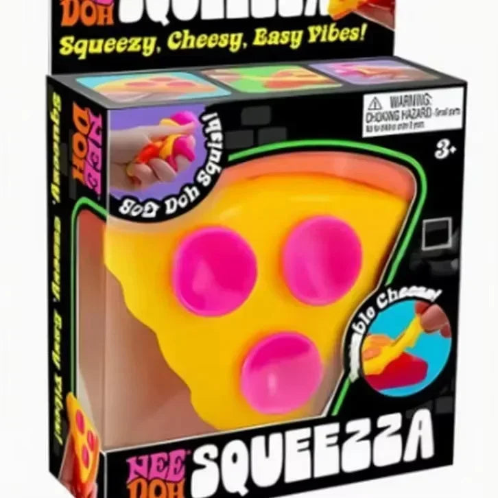 Schylling NeeDoh Squeezza Pizza Squishy Fidget Toy Soft Squeeze Anti Anxiety Focus Sensory Stress Relief Toy for ADHD Kids Teens Adults Classroom Party Favors