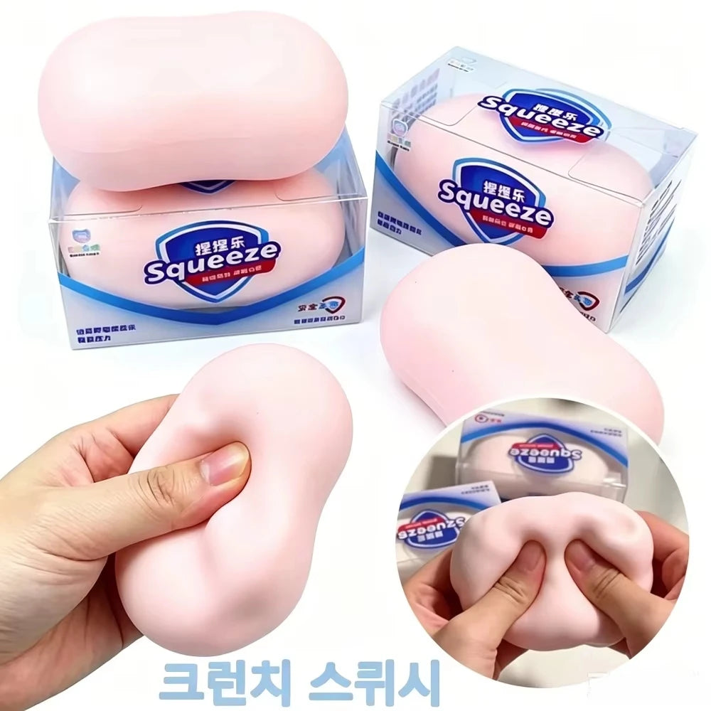 Crunchy Soap Ball Squishy Soap Stress Relief Fidget Toy Crunchy Squeeze Toys Blocks Filled ASMR Anti Stress Sensory Toys for Adu